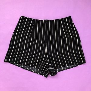 Monochrome Black & White Pin Stripe Shorts